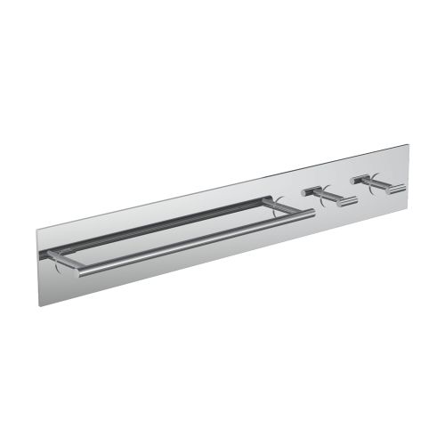 WINGITS® INFINITE Elegance Accessory Panel with 24" Towel bar and Dual Single Robe Hooks, Stainless